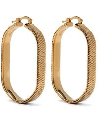 Jil Sander - Herringbone-Textured Oval Earrings - Lyst