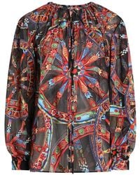 Dolce & Gabbana - Carretto-Print Devoré Twill Top - Lyst