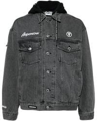 Aape By A Bathing Ape - Logo-Appliqué Hooded Denim Jacket - Lyst