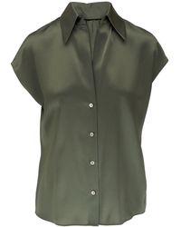 Vince - Spread-collar Silk Shirt - Lyst