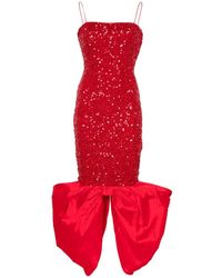 ROTATE BIRGER CHRISTENSEN - Sequins Bow Maxi Dress - Lyst