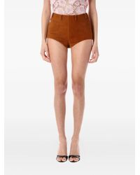 Self-Portrait - Suede Mini Shorts - Lyst