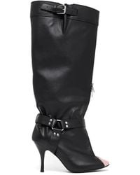 August Barron - Unzipped Buckled-Detail Boots - Lyst