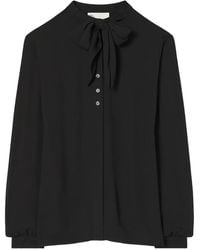 Tory Burch - Bow Georgette Blouse - Lyst