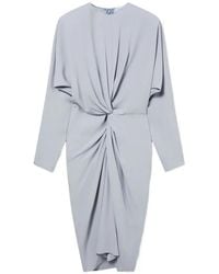 Stella McCartney - Satin Draped-Front Midi Dress - Lyst