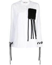 Ports 1961 - Knitted-Panel Strap-Detail Shirt - Lyst