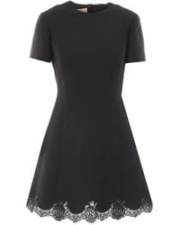 Valentino Garavani - Lace-Trim Mini Dress - Lyst