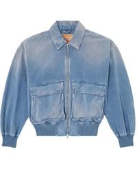 DIESEL - Veste En Jean D-Kurz À Fermeture Zippée - Lyst