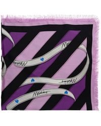 Moschino - Foulard A Righe Con Motivo Nastro - Lyst