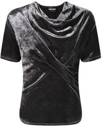 Giorgio Armani - Draped Velvet T-Shirt - Lyst