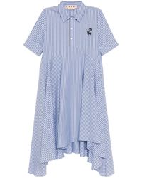 Marni - Tulip-Embroidered Striped Dress - Lyst