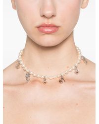 ★Vivienne Westwood★ Vivienne Westwood 6301011P 02R667 Olym Olympia Pearl Necklace - Gold/Pink - 6301011P-02R667_SM