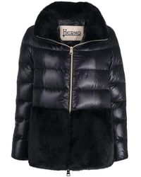 Herno Doudoune à empiècements texturés - Noir