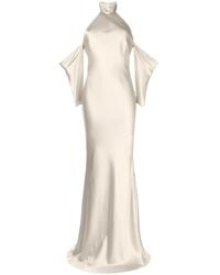 Michelle Mason - Halterneck Drop-Sleeve Maxi Dress - Lyst