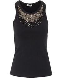 Liu Jo - Strass-Embellished Ribbed Top - Lyst