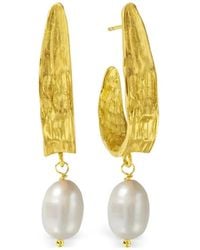 Ottoman Hands - Judy Pearl Hoop Earrings - Lyst