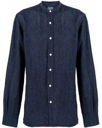 Barba Napoli - Chemise En Lin À Col Officier - Lyst