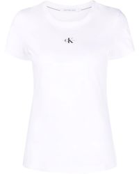 Calvin Klein - Logo-print Round-neck T-shirt - Lyst