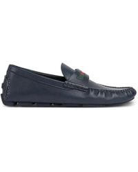 Gucci - Driver Loafers With Web Detail - Lyst