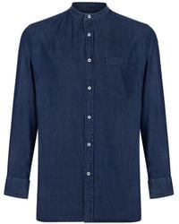 Paul & Shark - Mandarin-Collar Chest-Pocket Shirt - Lyst