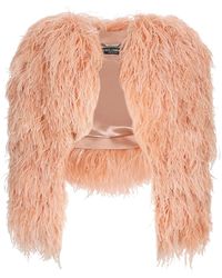 Dolce & Gabbana - Kim Dolce&gabbana Feather-trim Bolero Jacket - Lyst