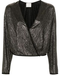 Forte Forte - Lamé Pied De Poule Crossed Shirt - Lyst