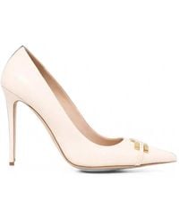 Elisabetta Franchi - Leather Pumps With Logo Detail - Lyst