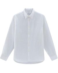 Woolrich - Point-collar Linen Shirt - Lyst