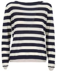 Gran Sasso - Striped Metallic-Trim Top - Lyst