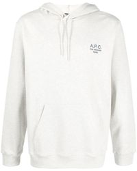 A.P.C. - Grey Marvin Logo-print Pullover Sweatshirt - Lyst