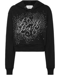 Philipp Plein - Hoodie Sweatshirt Crop Strass - Lyst