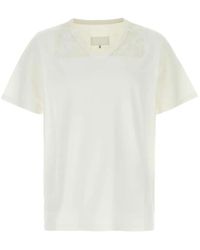 Maison Margiela - Lace-Panel V-Neck T-Shirt - Lyst