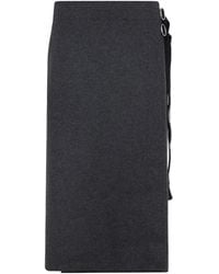 Jil Sander - Wrap-Tie Wool Midi Skirt - Lyst