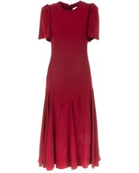 McQueen - Midikleid mit rundem Ausschnitt - Lyst