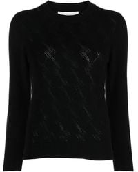 Pringle of Scotland - Pointelle-Argyle Knit Cashmere Jumper - Lyst