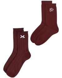KARL LAGERFELD - Autograph Pointelle Socks (Pack Of Two) - Lyst