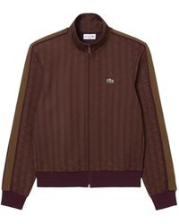 Lacoste - Sweater Met Monogram-Patroon En Rits - Lyst