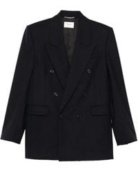 Saint Laurent - Double-Breasted Blazer - Lyst