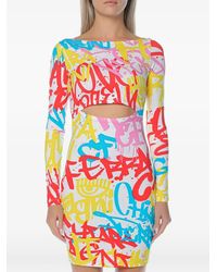 Chiara Ferragni - Graffiti-Print Cut-Out Mini Dress - Lyst