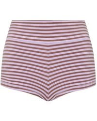 The Upside - Miami Fox Striped Bikini Shorts - Lyst