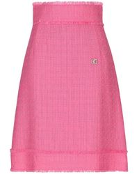 Dolce & Gabbana - Tweed Midi Skirt - Lyst