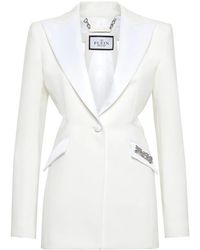 Philipp Plein - Satijnen Blazer Met Uitgesneden Details - Lyst