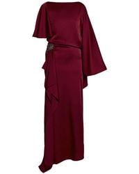 Erdem - Draped Crystal-Embellished Satin Gown - Lyst
