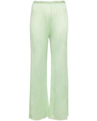 forte_forte - Plissé-Effect Flared Trousers - Lyst