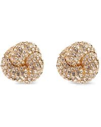 Self-Portrait - Crystal-Embellished Knot Earrings - Lyst