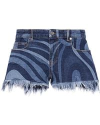 PUCCI - Jeans-Shorts mit Marmo-Print - Lyst