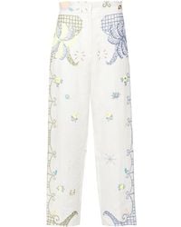 Forte Forte - Embroidered Linen Trousers - Lyst