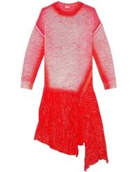 DIESEL - M-Kimolos Asymmetric-Hem Knitted Midi Dress - Lyst