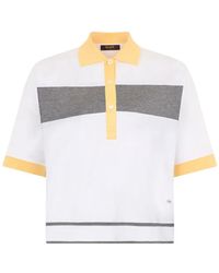 Moorer - Striped Polo Shirt - Lyst