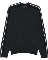 Emporio Armani - Stripes-Detailing Wool Sweater - Lyst